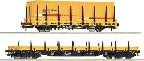 Roco 77029 H0 - Strukton Rail, 2-delige rongenwagenset 