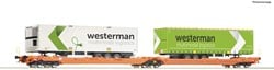 Roco 77399 H0 - Dubbele Containerdraagwagen Wascosa