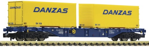 Fleischmann 825210 N - Containerdraagwagen Sgns, Blauw ÖBB