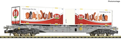 Fleischmann 865243 N - Containerdraagwagen + Bell