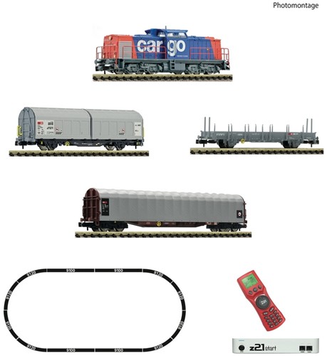 Fleischmann 931903 N - BR 203 Diesel Locomotief met Goederentrein z21 Digitale Startset met Sound