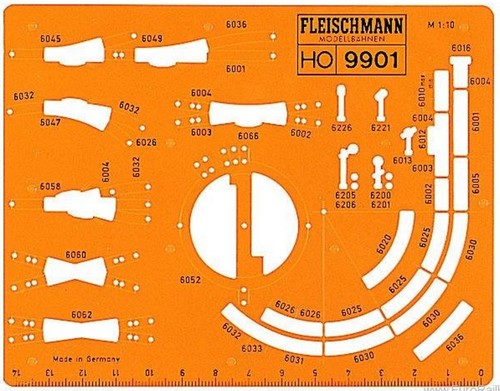 Fleischmann 9901 H0 - Railsjabloon 1:10 H0