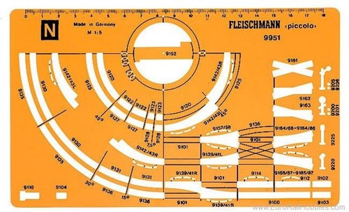 Fleischmann 9951 N - Railsjabloon Piccolo 1:5 N
