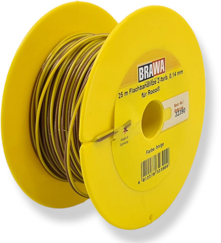 Brawa 32390 H0 - Doppellitze 0,14 mm², 25 m Spule, br/ge