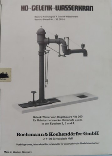 B&K 33.002.4 H0 - Waterkraan Zwenkend 4stuks