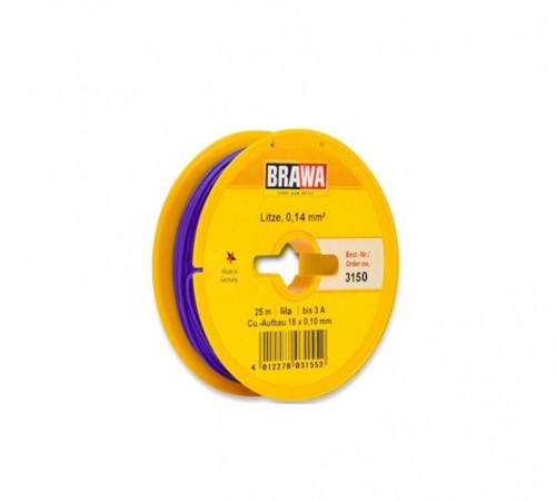 Brawa 3150 H0 - Schaltlitze 0,14 mm², 25 m Spule, lila
