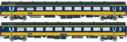 Exact-Train EX11003 H0 - 2er-Set NS ICRm Den Haag -Eindhoven für den Inlandseinsatz Reisezugwagen Apmz10 und Reisezugwagen Bpmz10 ( Neue Farbe Gelb / Blau)
