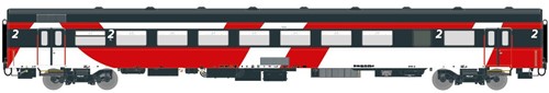 Exact-Train EX11143 H0 - NS ICRm Fyra 1 (Amsterdam - Brussel) für die Hsl-Strecke eingesetzt Gepäckwagen Bd(Rot/Rose/Weiss)