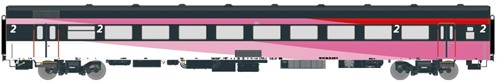 Exact-Train EX11145 H0 - NS ICRm Fyra 1 (Amsterdam - Brussel) für die Hsl-Strecke eingesetzt Reisezugwagen B(Rot/Rose/Weiss)
