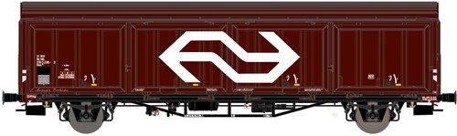 Exact-Train EX20821 H0 - NS Hbis Bruin Groot NS Logo en 'Amsterdam Rietlanden'