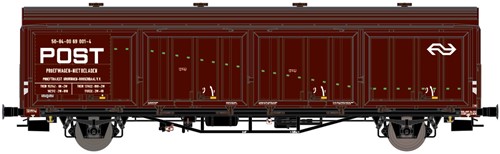 Exact-Train EX20824 H0 - NS Postwagen Nr. 50 84 006 9 001-4, 3 Sicken, braun, grüner Streifen