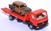 Herpa H4463 H0 - Mercedes-?Benz 814 Sleepwagen Your crash my cashmet Trabant 601S