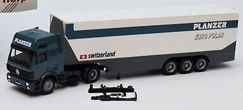 Herpa 142267 H0 - Mercedes Benz Vrachtwagen met Trailer Planzer Euro Polar