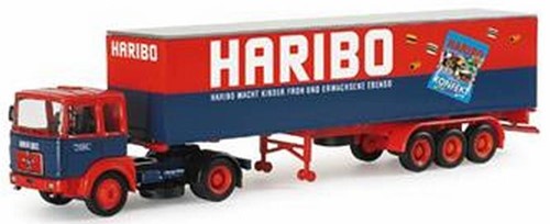 Herpa 153072 H0 - MAN F8 SZ Vrachtwagen met Trailer Haribo