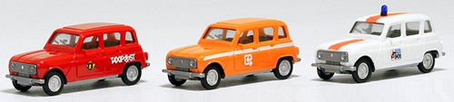 Herpa 942287 H0 - Renault R4 set Taxipost / RTT / Politie