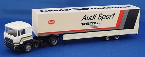 Herpa H0 - MAN F90 Vrachtwagen met Trailer Audi Sport Exclusive Serie