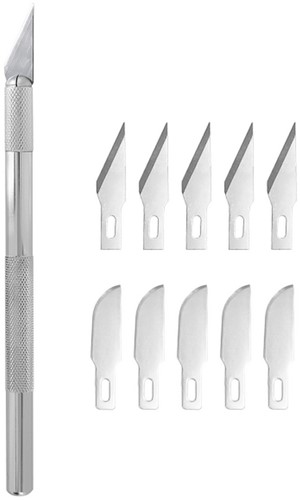 Hobbytime Tools HT1004  - CLASSIC CRAFT KNIFE SET – INCLUDES 10 BLADES