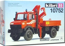 Kibri 10752 H0 - Unimog Vrachtwagen met Kraan Rood