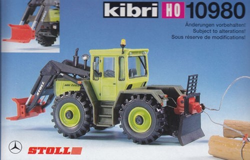 Kibri 10980 H0 - Mercedes Benz Tractor met Stoll Voorlader Groen