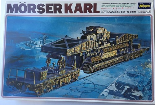 Hasegawa MB-032 - German 600mm Mörser Karl on Railway Carrier 1:72 (Open Verpakking)""