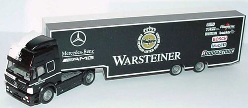 Herpa H0 - Mercedes Benz Sk 94 Vrachtwagen met Trailer Mercedes Benz AMG Warsteiner