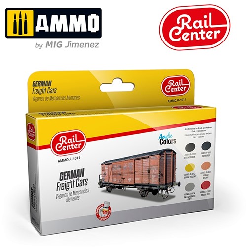 AMMO MIG-R-1011  - GERMAN FREIGHT CARS 15ML 6 JARS