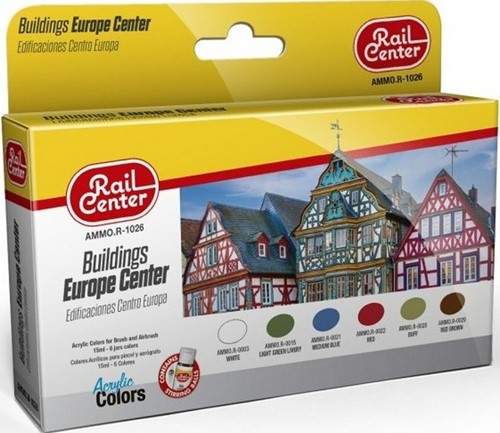 AMMO MIG-R-1026  - RAIL CENTER - BUILDINGS EUROPE CENTER 15ML 6 JARS