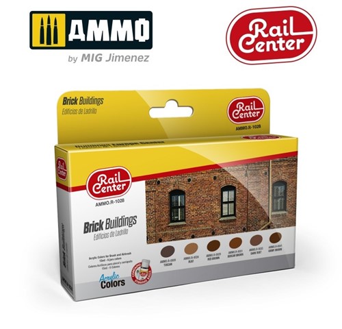 AMMO MIG-R-1028  - RAIL CENTER - BRICK BUILDINGS 15ML 6 JARS