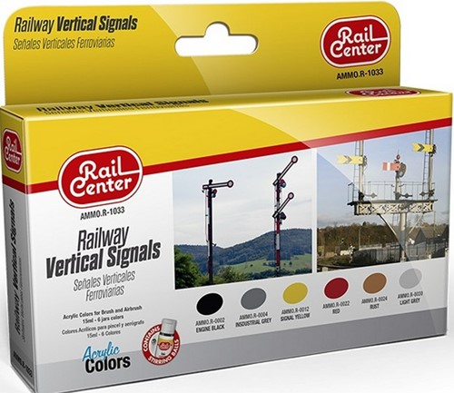 AMMO MIG-R-1033  - RAIL CENTER - RAILWAY VERTICAL SIGNALS 15ML 6 JARS (4/24)