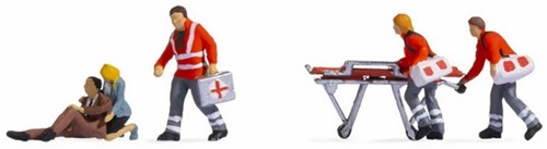 Noch 15080 H0 - Ambulance personeel, verkeersongeluk / Verkehrsunfall