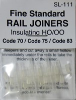 Peco SL-111 H0 00 - Streamline Geisoleerde Railverbinders H0/00 Code 70/75/80 9stuks