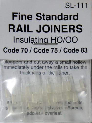 Peco SL-111 H0 00 - Streamline Geisoleerde Railverbinders H0/00 Code 70/75/80 9stuks