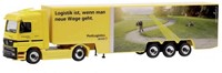 Schuco 22459 H0 - Mercedes Benz Actros Vrachtwagen met Trailer PostLogistics Die Post