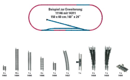 Minitrix T14311 N - Spoorverlengset H1