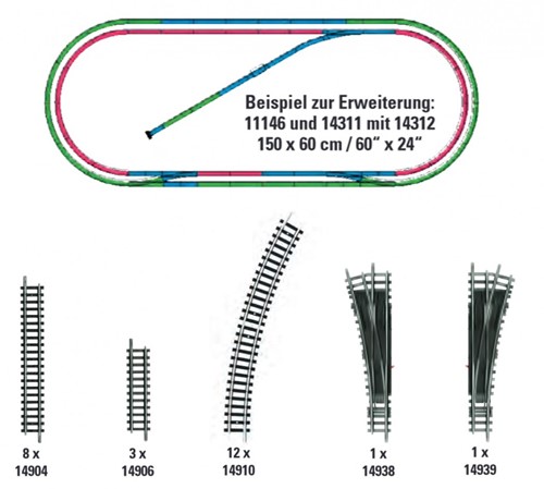 Minitrix T14312 N - Spoorverlengset H2