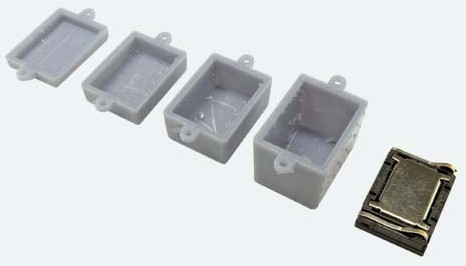 ESU 50353  - Lautsprecher 13mm x 18mm x 4.5mm, rechteckig, 4 Ohm, mit Schallkapselset