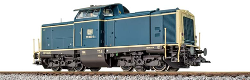 ESU X 31571 H0 - Diesel loco H0, 211 055, DB, Era IV, prototype around 1980, oceanblue-beige, Sound+Smoke, DC/AC