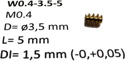 Micromotor.eu W0.4-3.5-5 - M0.4 D=ø3.5 L=5 DI=1.5 mm