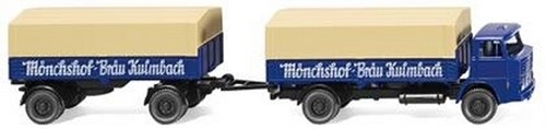 Wiking 0417 01 H0 - Henschel Vrachtwagen met Aanhanger Mönchshof Bräu Kulmbach